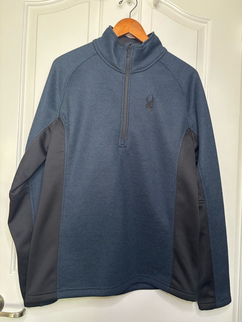 NWOT Spyder Men’s Navy Blue & Black Half-Zip Pullover size Large
